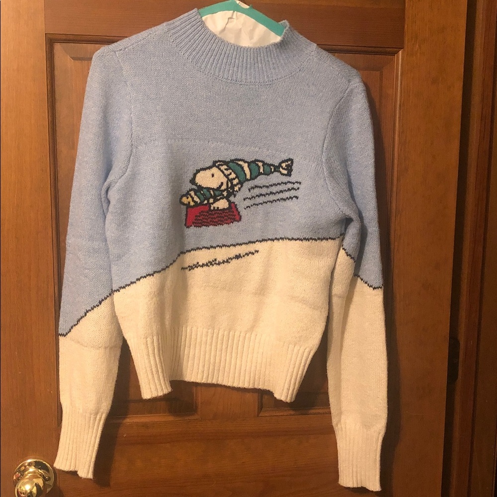 American Eagle Rare Woman’s Sm Snoopy Sweater Mock Turtleneck Like New - Picture 3 of 7